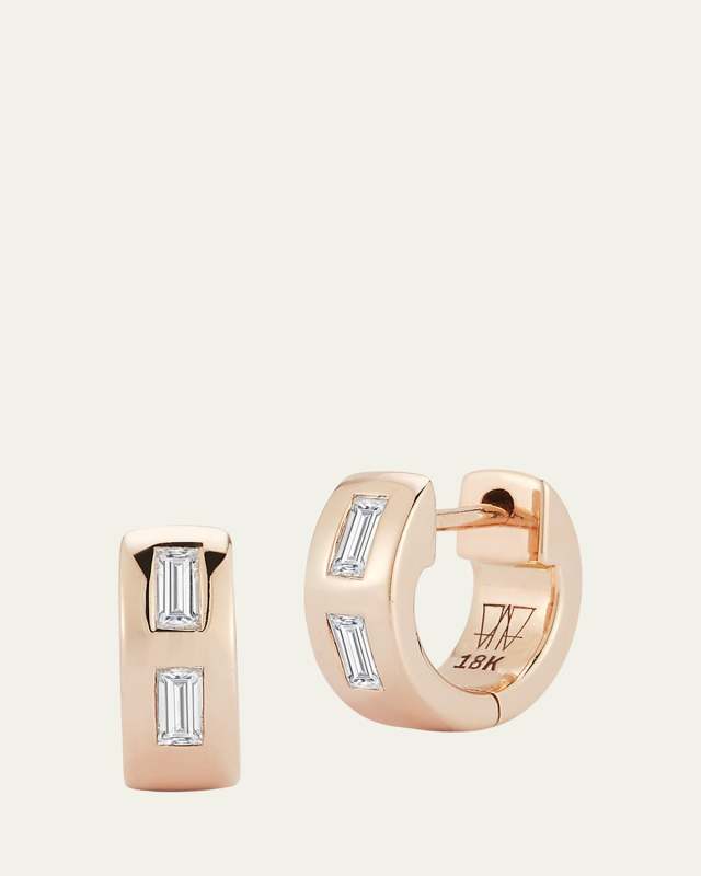 Ottoline 18K Rose Gold Baguette Diamond Earrings